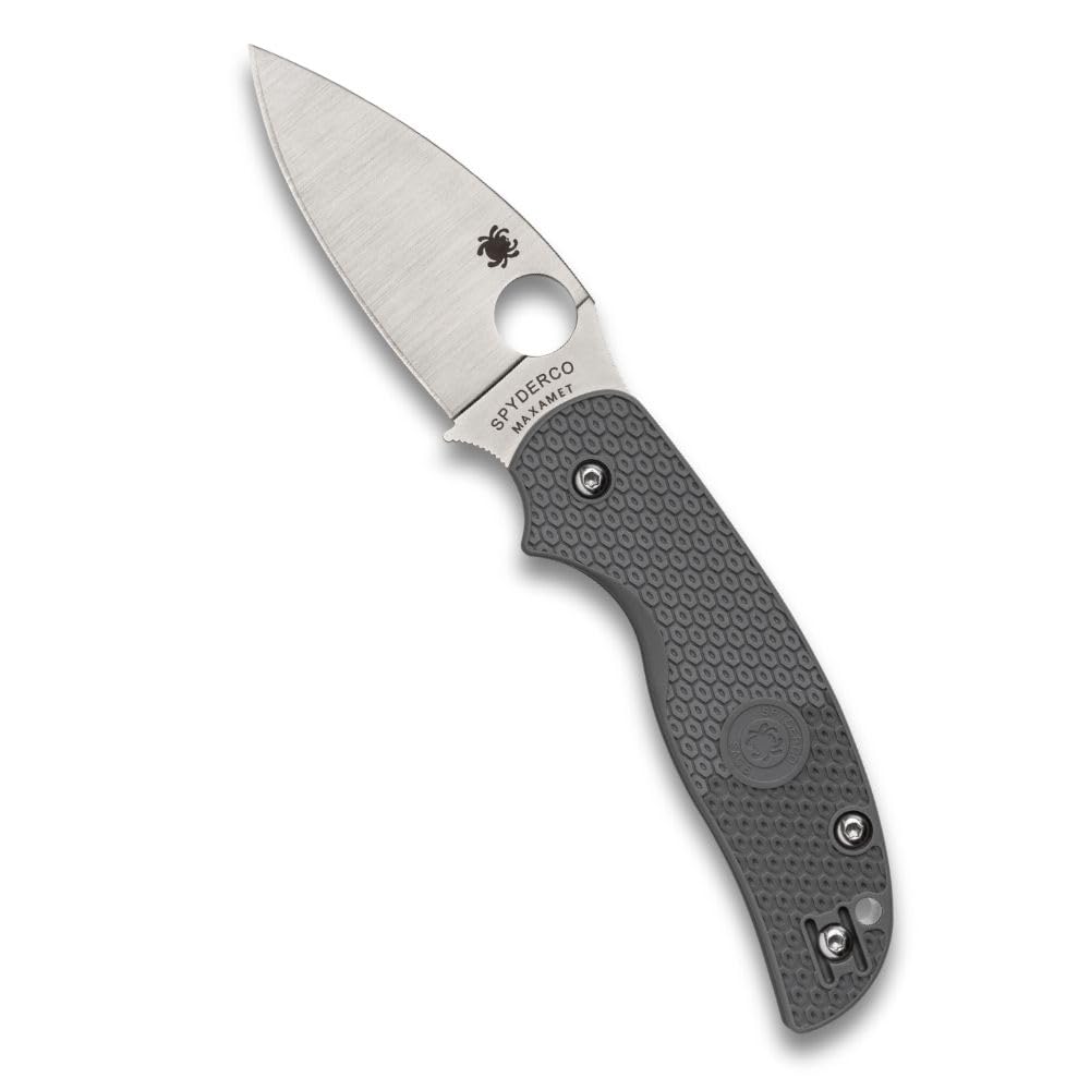 Spyderco Sage 5 Lightweight Maxamet Folding Utility Pocket Knife with Black FRN Handle and Full-Flat Maxamet Steel Blade