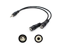 ADDON 20.00CM (8.00IN) 3.5MM STEREO AUDIO MALE TO FEMALE BLACK SPLITTER CABLE