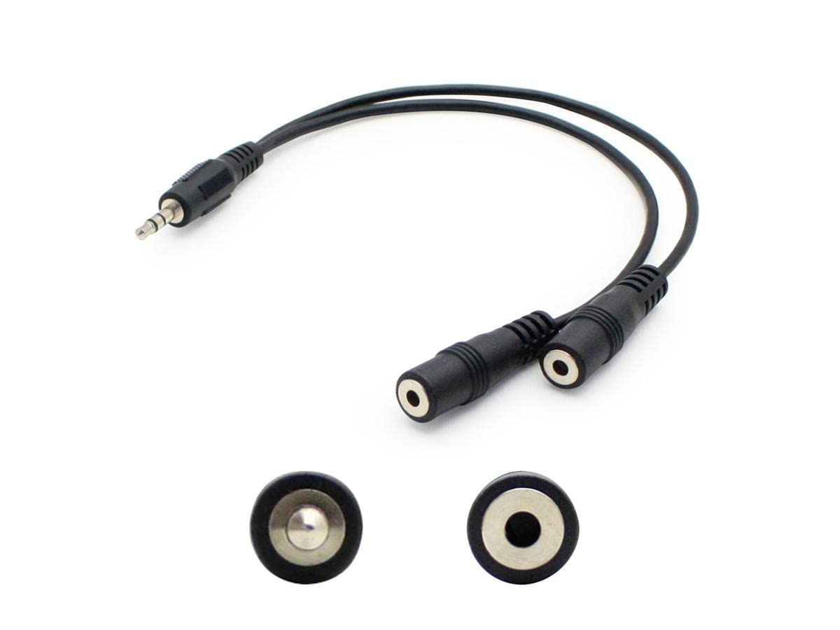 ADDON 20.00CM (8.00IN) 3.5MM STEREO AUDIO MALE TO FEMALE BLACK SPLITTER CABLE