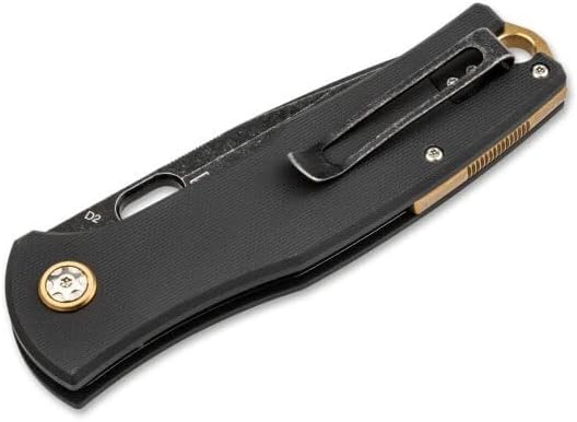 Boker Plus Fieldfolder - 3.35" Stonewashed D2 Blade, Linerlock with Black G10 Scales Designed by Jesper Voxnaes - 01BO375