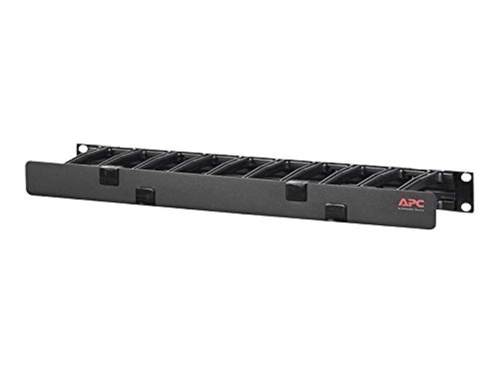 APC NetShelter Cable Management, Horizontal Cable Manager, 1U, Single Side with Cover, Black, 483x 44x 110 mm - AR8602A