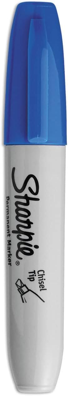 Sharpie Permanent Markers, Broad, Chisel Tip, 12-Pack, Blue (38203) Blue Broad Chisel 12 Count (Pack of 1) Markers