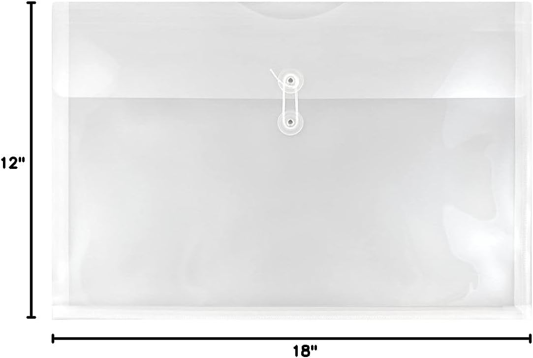 JAM PAPER Booklet Envelopes with Button & String Closure - 12 x 18