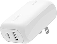 Belkin Dual Port Charger Block 42W, USB-C + USB-A Charger - Super Fast Charging - Samsung Galaxy S25, Apple iPhone 16, 15