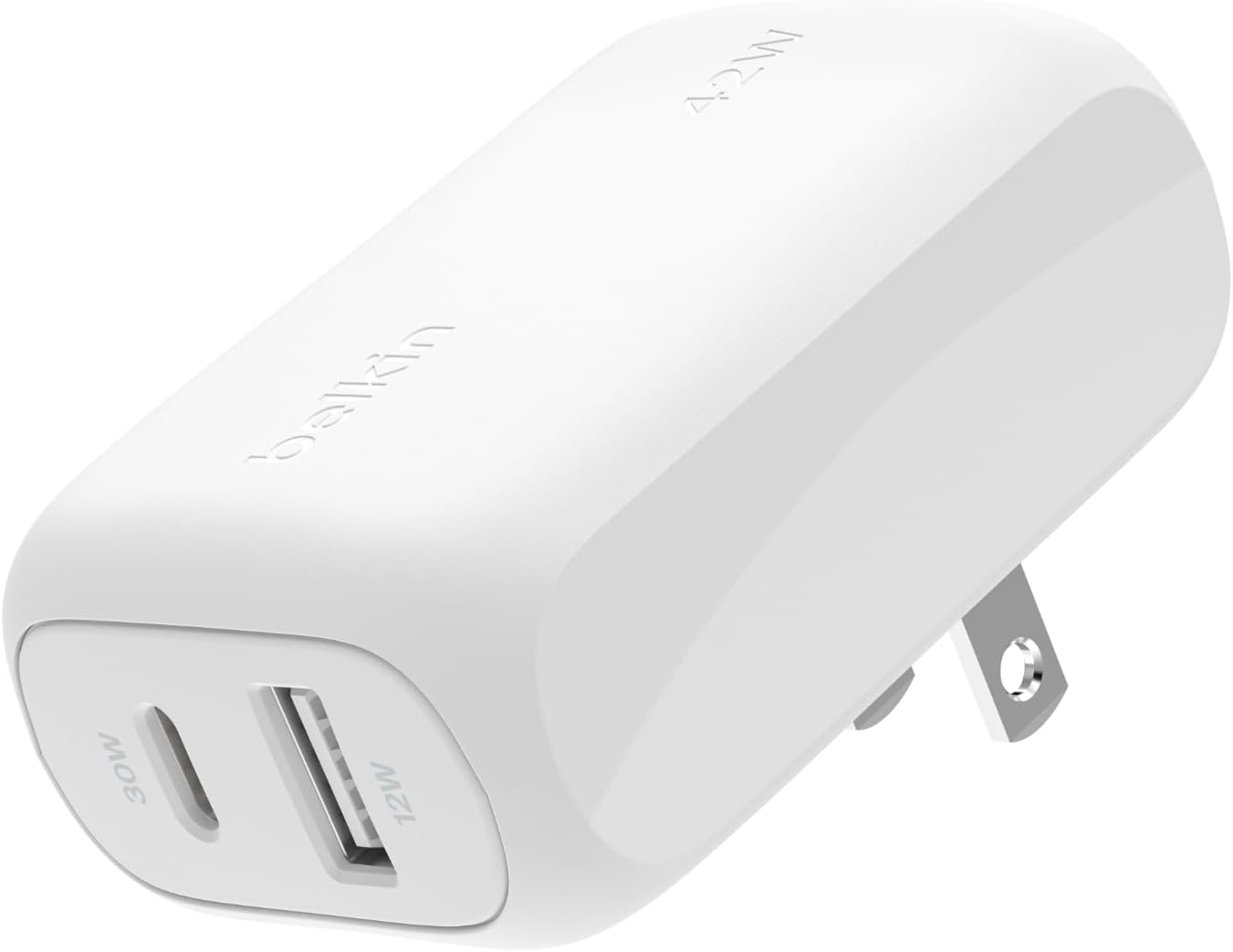 Belkin Dual Port Charger Block 42W, USB-C + USB-A Charger - Super Fast Charging - Samsung Galaxy S25, Apple iPhone 16, 15