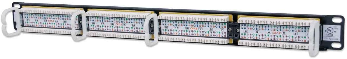 INTELLINET Cat6 UTP Patch Panel - Installer Grade Gold Contacts - Black
