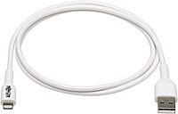 Tripp Lite Safe-IT USB-A to Lightning Charge Cable, Hospital-Grade Protection Cable (M/M), MFi Certified, White, 3.3 Feet / 1 Meter, 2-Year Warranty (M100AB-03M-WH)
