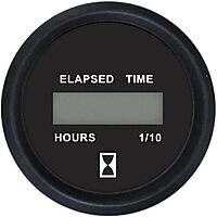 Faria Euro Black 2" Digital Hourmeter Gauge