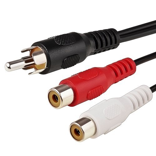 Monoprice Audio/Stereo Cable - 0.5 Feet & 6ft - Black | RCA to 2 RCA Jack, Mono Source to Stereo System Cable + Cable, Black