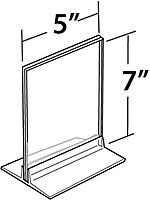 Azar Displays 102722 5-Inch by 7-Inch Vertical or Horizontal T-Strip Acrylic Sign Holder, 10-Pack
