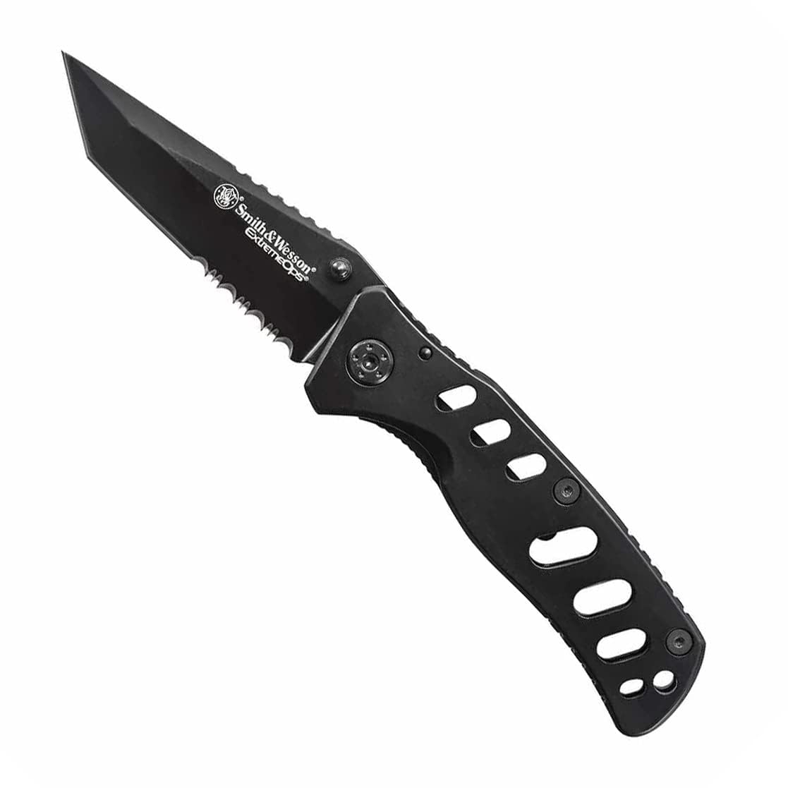 Smith & Wesson Extreme Ops CK10HBS 7.8in S.S. Folding Knife with 3.4in Serrated Tanto Point Blade and S.S. Handle