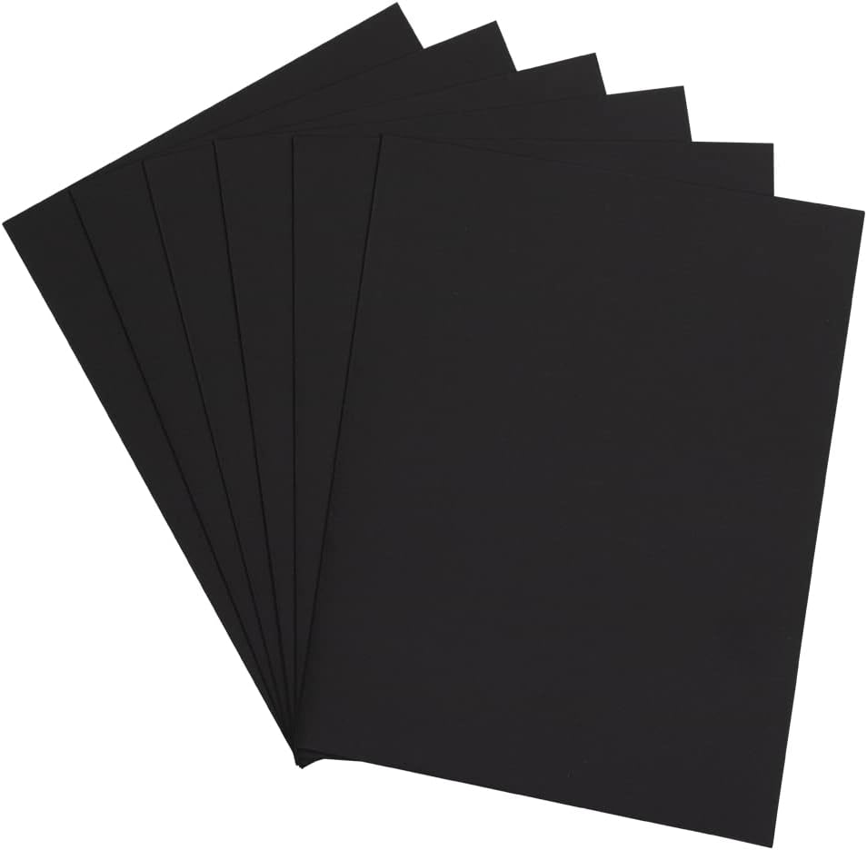 JAM PAPER Two Pocket Textured Linen Presentation Folders - Letter Size Business Folder - Black - Pack of 6