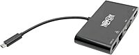 Tripp Lite USB-C Hub with 4K HDMI, 1080P VGA, Gigabit Ethernet, USB-A 3.0, Thunderbolt 3, DisplayPort Alt Mode, 5 Gbps, Black (U444-06N-HV4GUB)