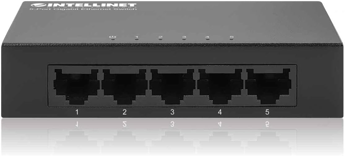 Intellinet 5-Port Gigabit Ethernet Network Switch, Ethernet Splitter - Unmanaged | Plug & Play | Auto Traffic Optimization