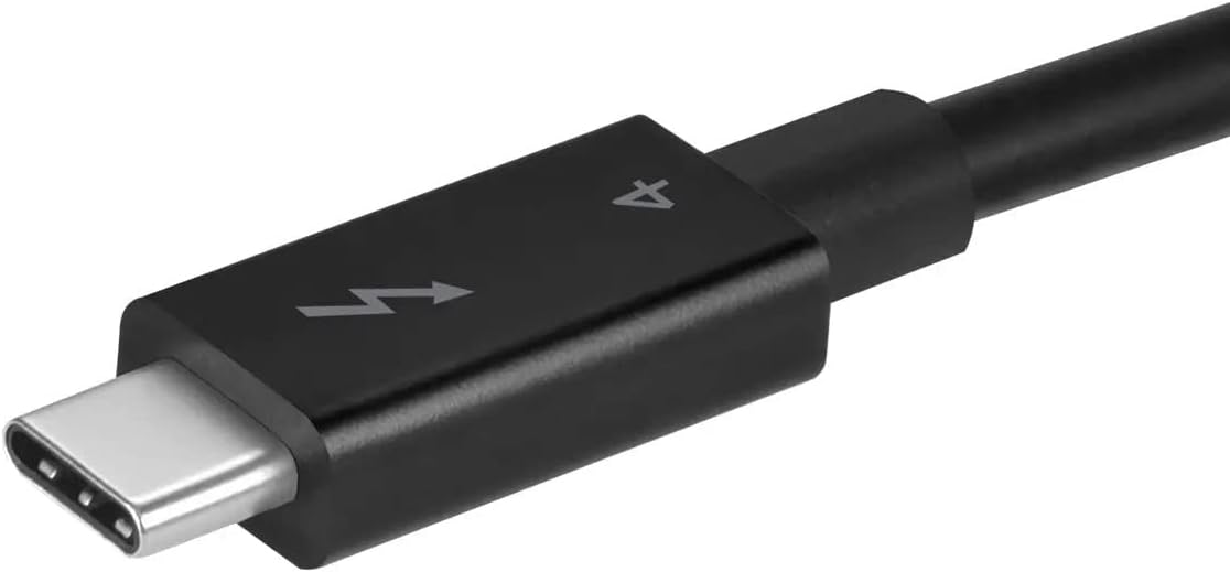 Monoprice Thunderbolt 4 Cable - Intel Certified, 40Gbps, 240 Watts Power Delivery, 8K Ultra HD, 1 Meter, Black