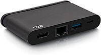 C2G USB-C 4-in-1 Compact Dock with HDMI, USB-A, Ethernet, and USB-C Power Delivery up to 100W - 4K 30Hz