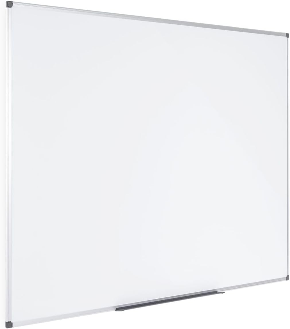 MasterVision Maya Series Magnetic Dry Erase Board, Lacquered Steel Whiteboard, Snap-On Marker Tray, Wall Mounting Kit