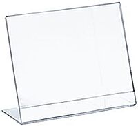 Azar Displays Acrylic L-Shaped Sign Holders, Clear - Pack of 10