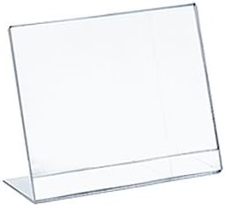 Azar Displays Acrylic L-Shaped Sign Holders, Clear - Pack of 10