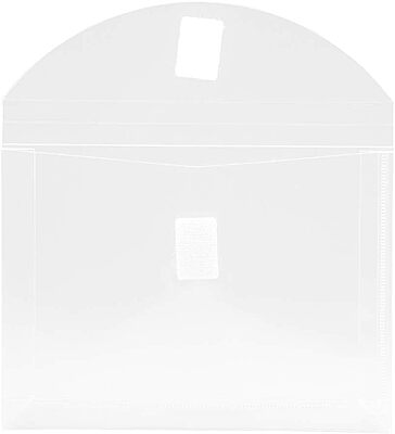 JAM PAPER Plastic Booklet Envelopes with Hook & Loop Closure - Pack of 12