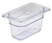 Cambro Camwear GN 1/9 Size 4in Food Pans, 4inH x 4-1/4inW x 7inD, Clear, Set Of 6 Pans