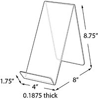 Azar Displays Acrylic Easel Displays, Clear, 10-Pack