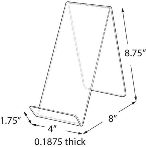 Azar Displays Acrylic Easel Displays, Clear, 10-Pack