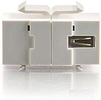 C2G/Cables to Go 28751 Snap-In USB A/B Female Keystone Insert Module, TAA Compliant, White