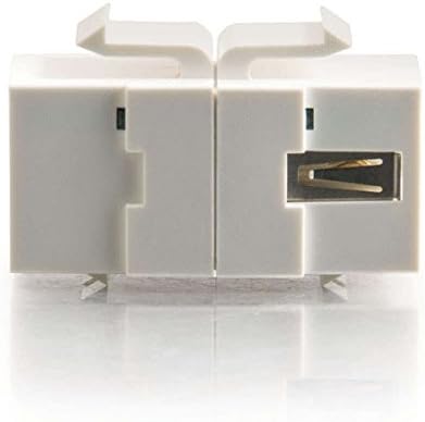 C2G/Cables to Go 28751 Snap-In USB A/B Female Keystone Insert Module, TAA Compliant, White