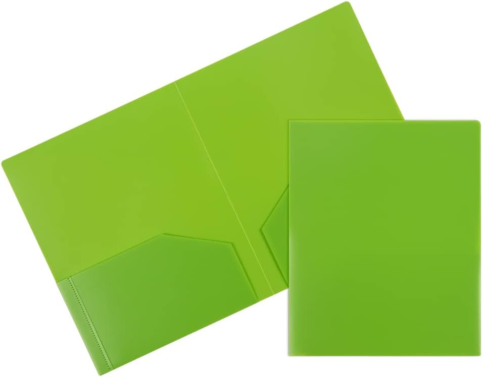 JAM Paper Heavy-Duty 2-Pocket Plastic Presentation Folders - Letter Size