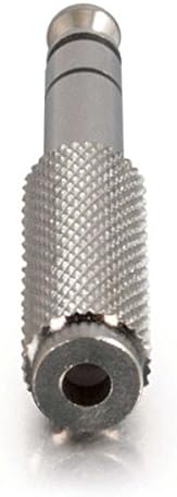 C2G/ Cables To Go 40639 1/4 Inch Stereo Male to 3.5mm Stereo Female Adapter, TAA Compliant, Silver