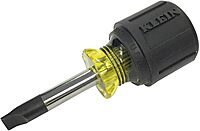 Klein Tools Stubby Screwdriver with Cushion-Grip Handle and 1-1/2-Inch Round Shank