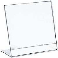 Azar Displays Acrylic L-Shaped Sign Holders, Clear - Pack of 10