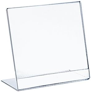 Azar Displays Acrylic L-Shaped Sign Holders, Clear - Pack of 10