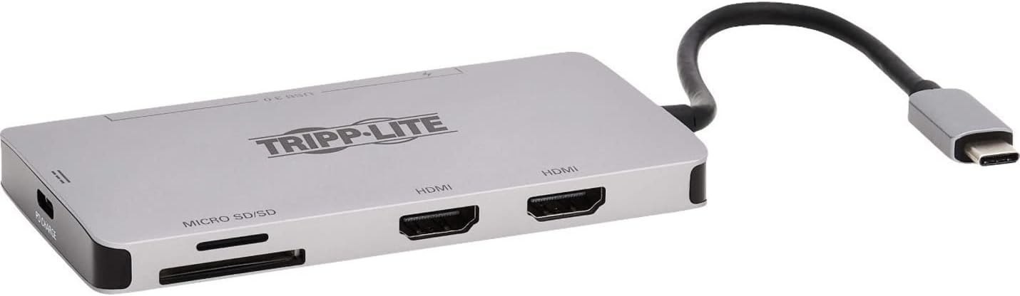 Tripp Lite USB-C Two-Monitor HDMI Laptop/Smart Phone Docking Station, 4K @ 60 Hz (4:4:4), USB-A Hub