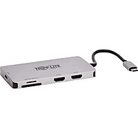 Tripp Lite USB-C Two-Monitor HDMI Laptop/Smart Phone Docking Station, 4K @ 60 Hz (4:4:4), USB-A Hub, SD & MicroSD Memory Card, 100W Power Delivery USB-C Charging, 3-Year Warranty (U442-DOCK8-GG)