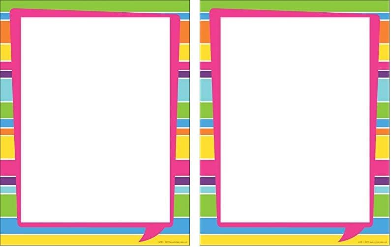 BARKER CREEK Creek Designer Computer Paper, Happy Bright Stripe, Decorative Printer Paper, 50 Sheets Per Pkg, Home, School