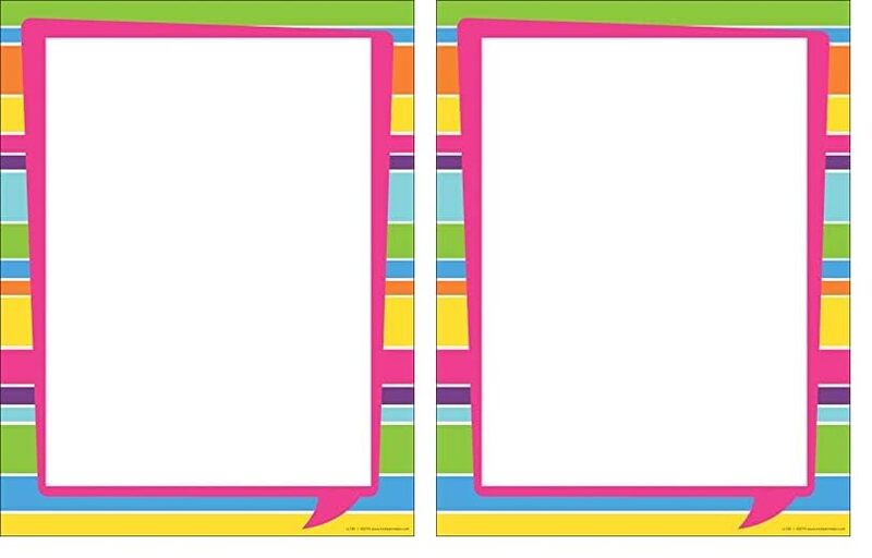 BARKER CREEK Creek Designer Computer Paper, Happy Bright Stripe, Decorative Printer Paper, 50 Sheets Per Pkg, Home, School, Office Supplies (745) 8-1/2 x 11 Inches (Pack of 2)