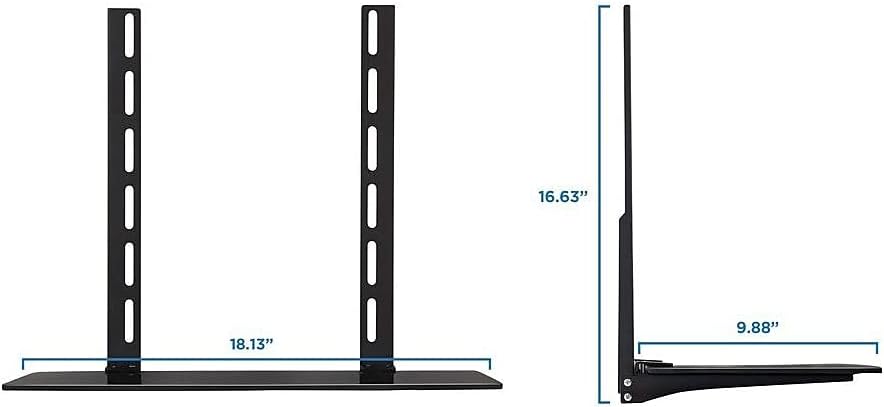 Mount-It! MI-8401 Wall Mount A/V Component Shelf, 16-5/8inH x 18inW x 9-13/16inD, Black
