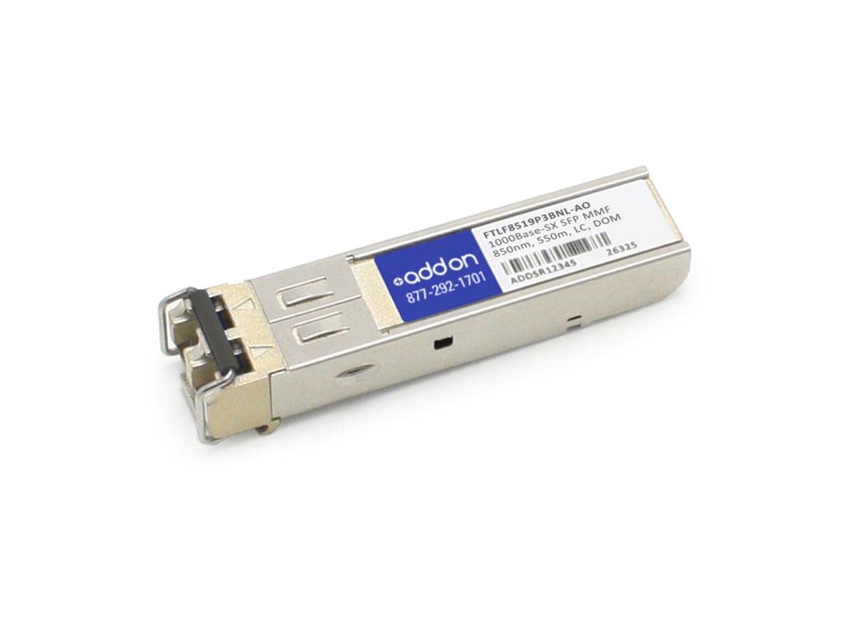 AddOn Finisar FTLF8519P3BNL-AO Compatible 1000BASE-SX SFP Transceiver (850nm, LC, 550m)