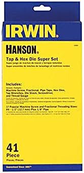 IRWIN Hanson Tap and Die Set, 41 Pc, High Carbon Steel