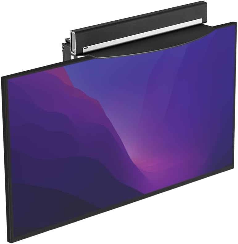 Monoprice TV Mounted Glass Shelf, Allows Above or Below TV Mounting of Blu-Ray Player, Cable Box, Game Console