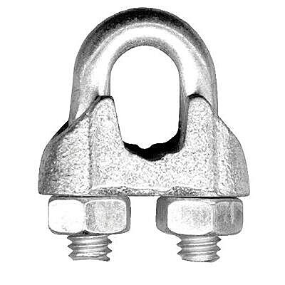 Peerless 4503840 Malleable Steel Wire Rope Clip, Zinc Finish, 1/2" Trade Size, Pack of 20