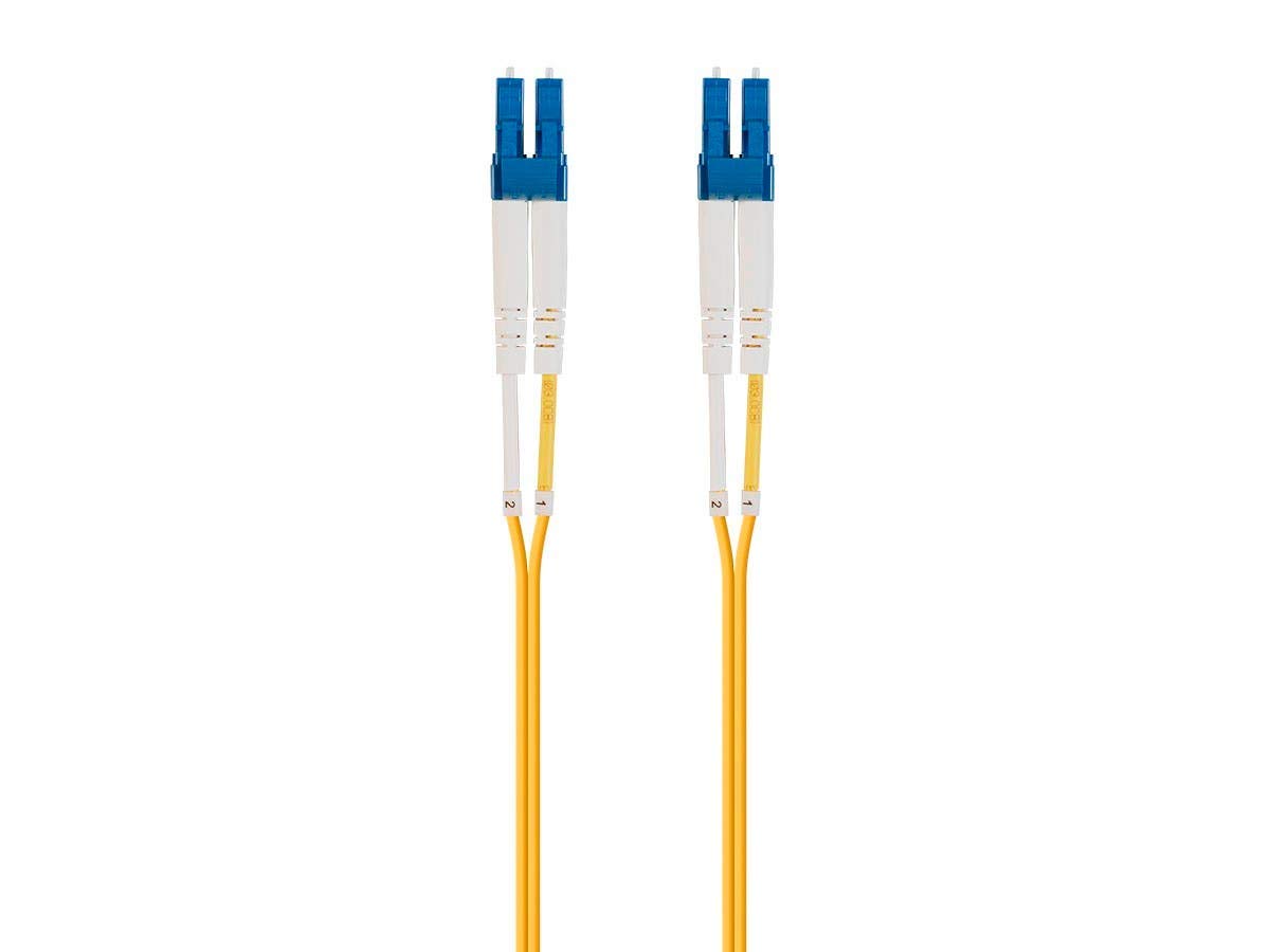 Monoprice Fiber Optic Cable - 2 Meter - Yellow | LC/UPC-LC/UPC, G657A1, Single Mode, Duplex, 2mm, PVC