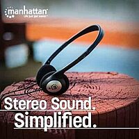 Manhattan On-Ear Wired Stereo Headphone - Long 6ft Cable, Single 3.5mm Plug, Lightweight, Adjustable Headband–for Walkman