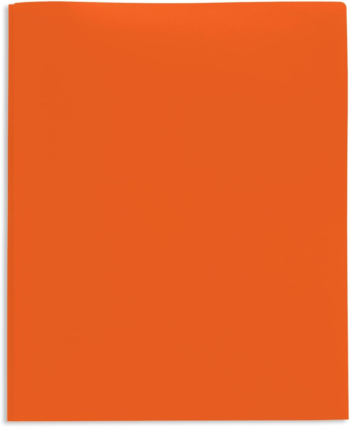 Office Depot® Brand 2-Pocket School-Grade Poly Folders With Prongs, 8-1/2" x 11", Assorted Colors, Pack Of 48