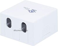 Monoprice Keystone Jack Surface Mount Box - UL Listed, 2-Port, Jacks Not Included, TAA, No Logo, White
