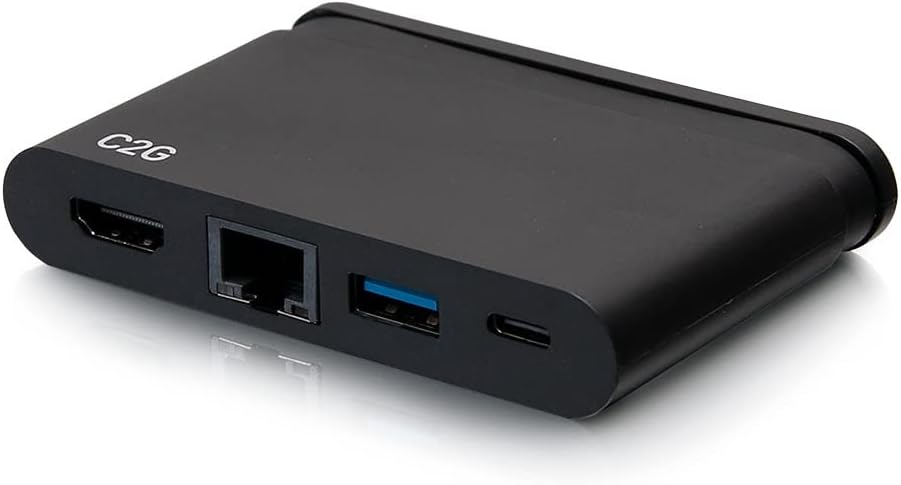 C2G USB-C 4-in-1 Compact Dock with HDMI, USB-A, Ethernet, and USB-C Power Delivery up to 100W - 4K 30Hz