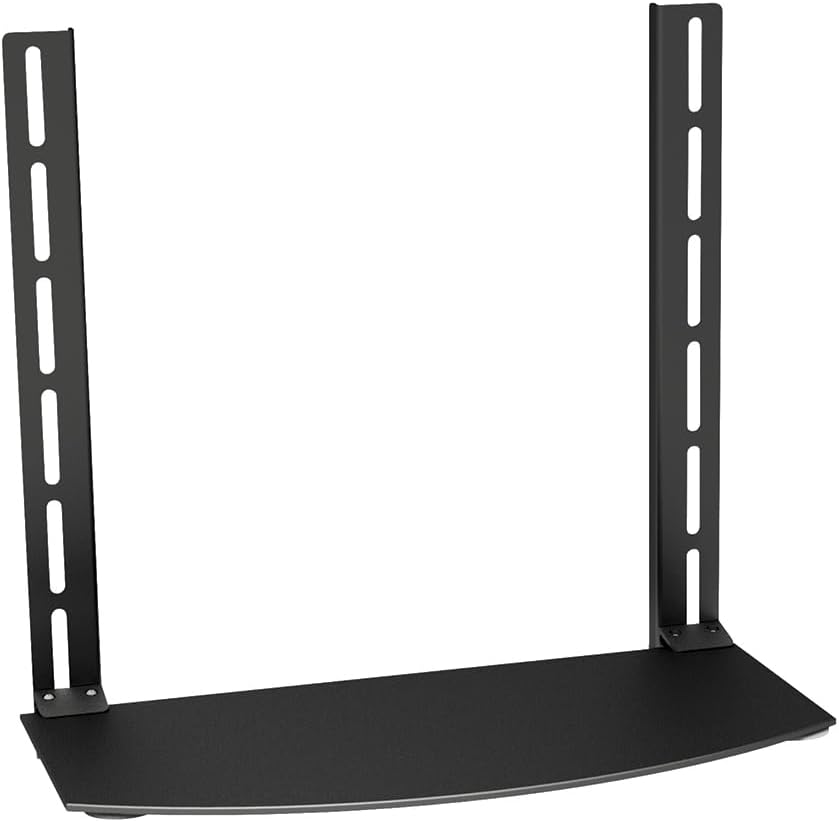 Monoprice TV Mounted Glass Shelf, Allows Above or Below TV Mounting of Blu-Ray Player, Cable Box, Game Console