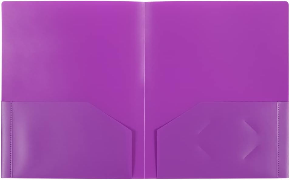 JAM Paper Heavy-Duty 2-Pocket Plastic Presentation Folders - Letter Size